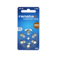 Батарейка для слухових апаратів Renata ZA312 (цена за 6 шт)