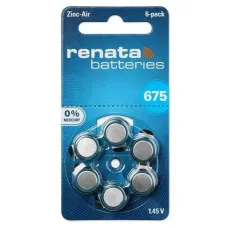 Батарейки Renata для слухових апаратів ZA675 (ціна за 6 шт)