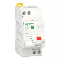 Дифференциальный автоматический выключатель Schneider Electric R9D25610 RESI9 6kA 1P+N 10A C 30mA АC