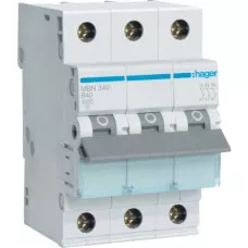 Автоматический выключатель Hager MBN340 In=40 А, 3п, В, 6 kA, 3м