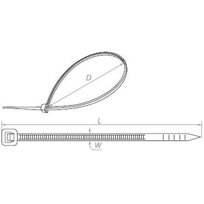 Стяжка кабельная нейлоновая RUCELF NCT-200x4.8