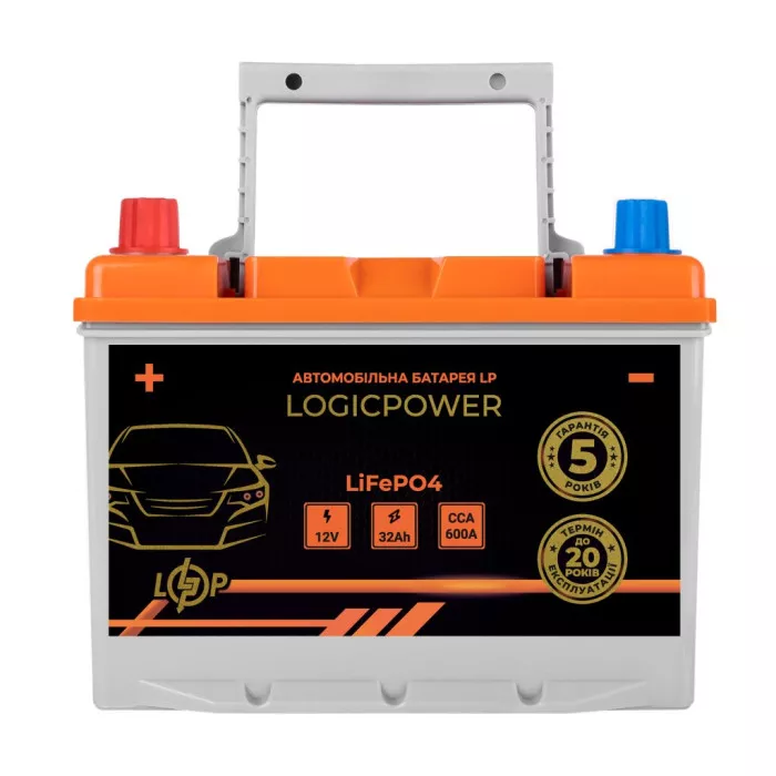 Литиевый автомобильный аккумулятор LogicPower LP LiFePO4 12V - 32 Ah BMS 600А 24762
