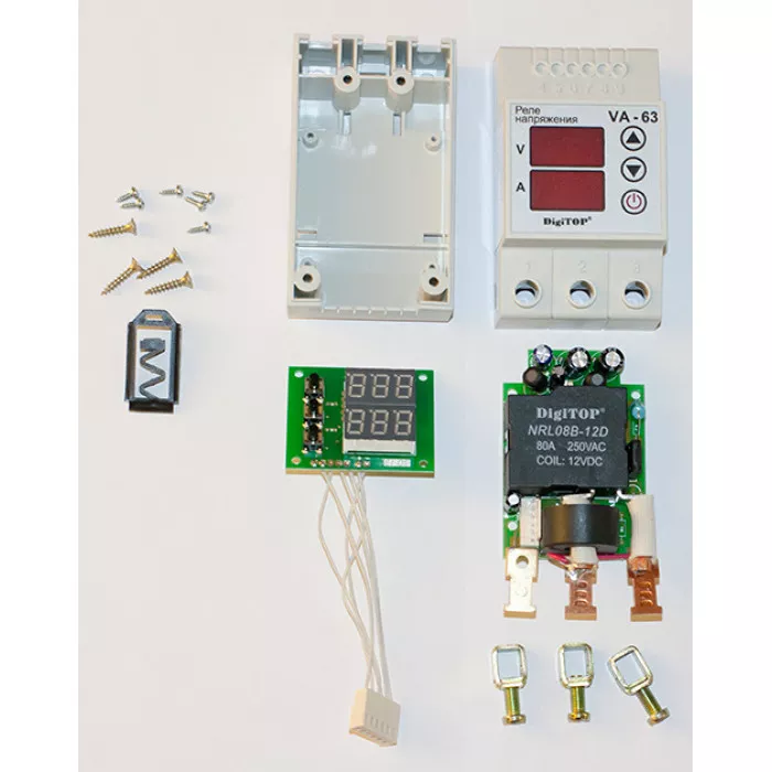 Реле напряжения с индикацией тока нагрузки DIGITOP VА-63