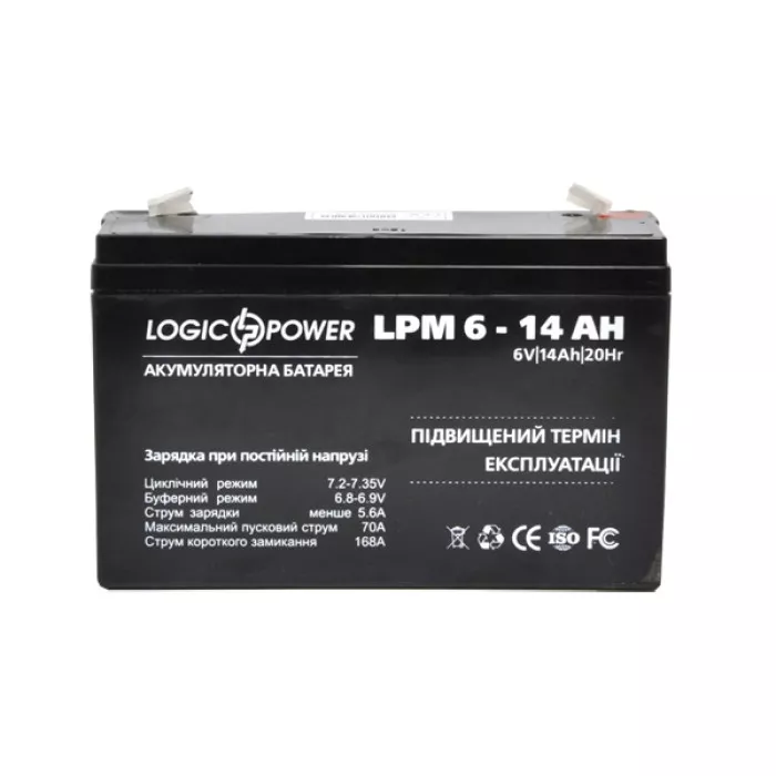 Герметична свинцево-кислотна акумуляторна батарея LogicPower LPM6-14AH