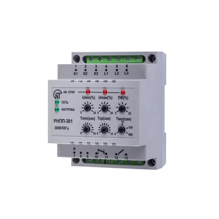 Трёхфазное реле напряжения НОВАТЕК-ЭЛЕКТРО РНПП-301
