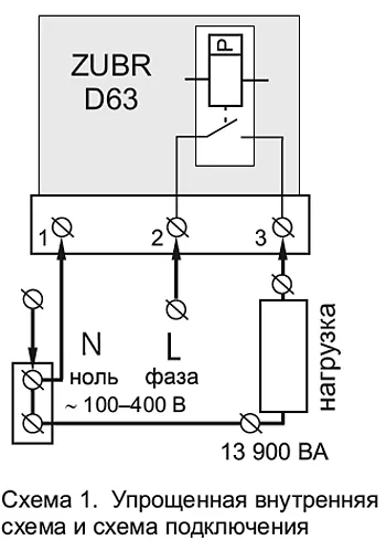 Реле контроля напряжения ZUBR D63 Реле контроля напряжения ZUBR D63