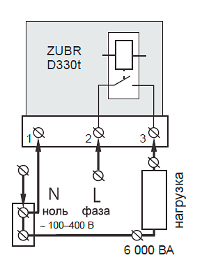 Реле контроля напряжения ZUBR D330t