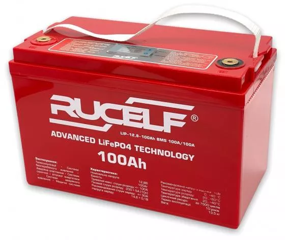 Аккумуляторная батарея Rucelf LIP-12.8 100Ah BMS 90A DISPLAY