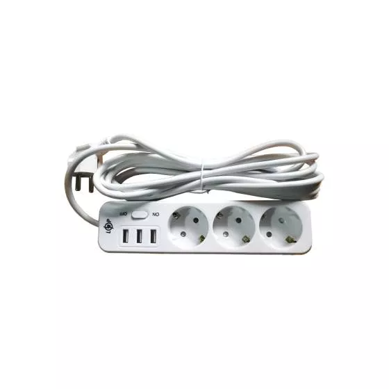 Сетевой фильтр LogicPower LP X3 USB 2m 2200W White 19525