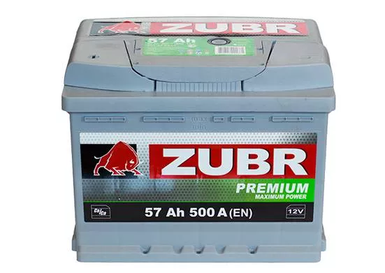 Автомобильная стартерная батарея ZUBR 6СТ-57 500А PREMIUM L+