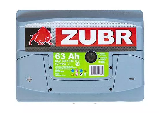 Автомобильная стартерная батарея ZUBR 6СТ-63 550А PREMIUM L+