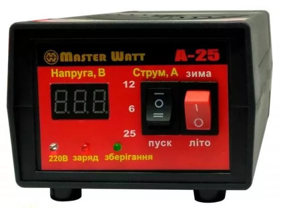 автоматическое мини пуско-зарядное устройство Master Watt А25 12В 25А