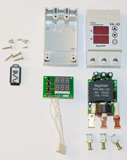 Реле напряжения с индикацией тока нагрузки DIGITOP VА-63