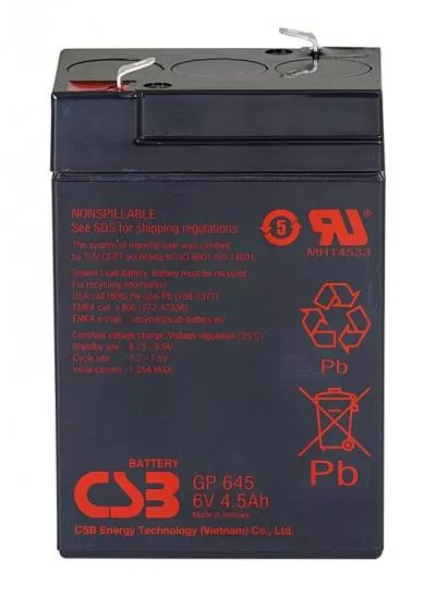 Аккумуляторная батарея CSB GP645 6V4,5AH