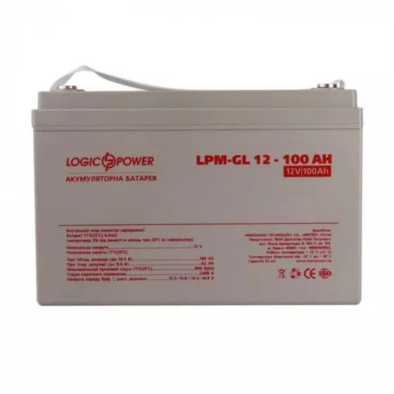 Гелевая аккумуляторная батарея LOGICPOWER LPM-GL 12V 100AH