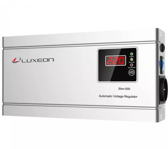 Релейный однофазный стабилизатор напряжения LUXEON SLIM 500