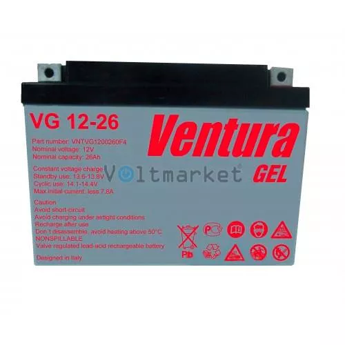 Гелевая аккумуляторная батарея Ventura VG 12-26 GEL