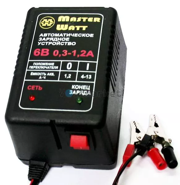 Автоматическое зарядное устройство MASTER WATT АЗУ 0.3-1.2А 6В мото